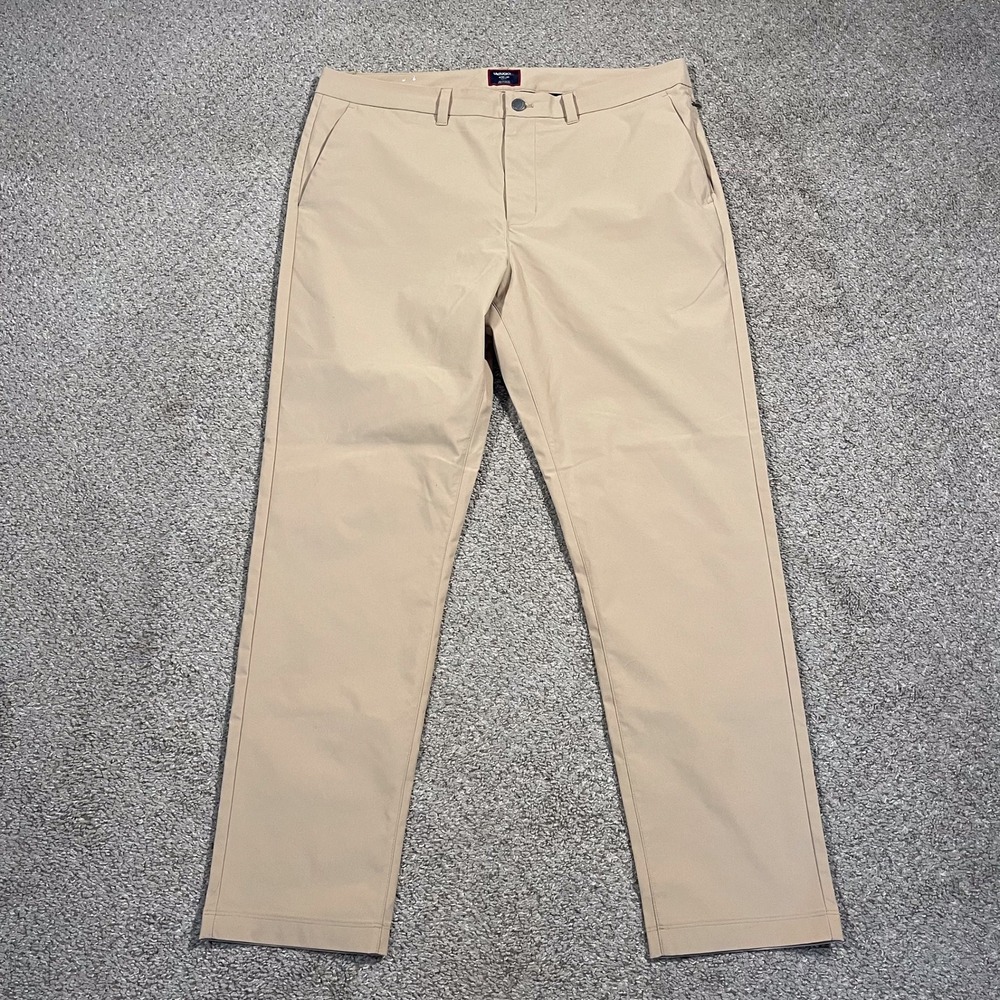Untuckit Men's Pants Slim Fit 100%‎ Polyester Neutral Performance 36x30 Tan